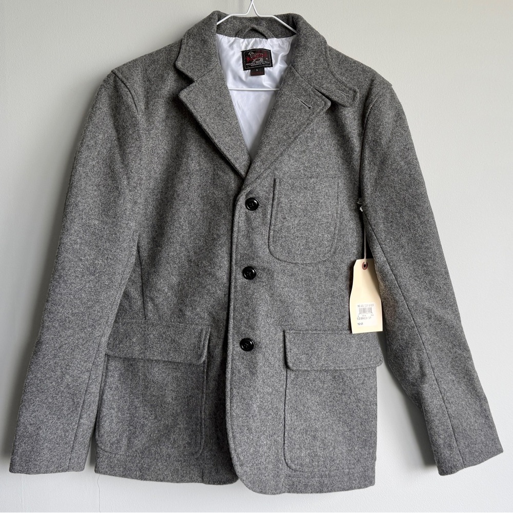 Woolrich Men's Gray Wool Blazer Jacket - Size Small NEW WITH TAGS